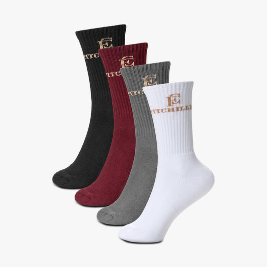 FITCHILLES Crew Sportsocken – 4er Set | Unisex Fitness & Pilates